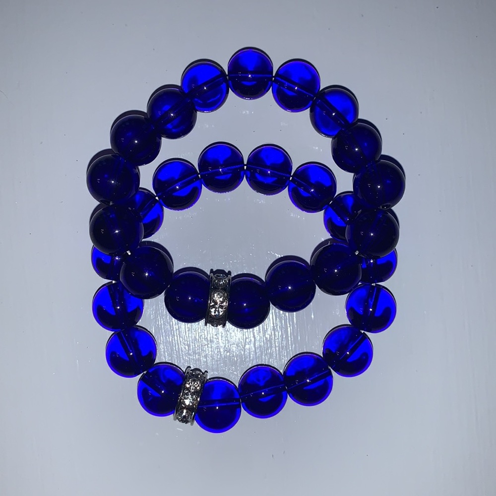 Nwot! Brilliant Blue Stackable Bracelets - image 3